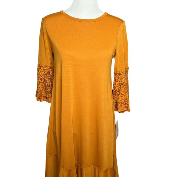 LuLaRoe Dresses & Skirts - NEW LuLaRoe Dress Women XS Runs Large "Maurine" Orange Amber Autumn Halloween